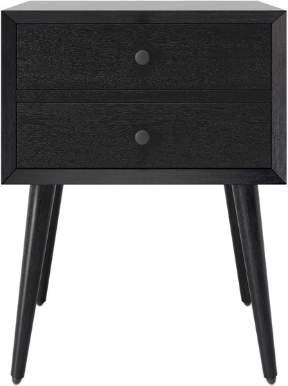 Christopher Knight Home Accent Bedside End Table, Acacia Wood Nightstand Side Table, Storage with 2