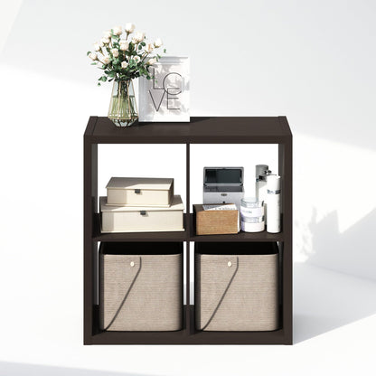 Furinno Cubic Extra Thick 4-Cube Closet Organizers and Storage, Dark Oak