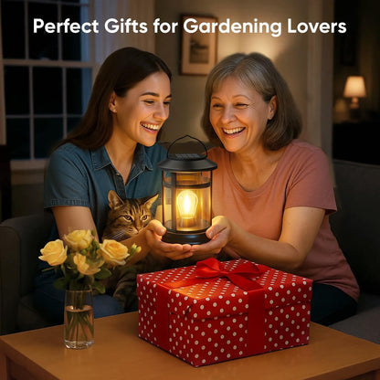 Solar Lanterns Outdoor Waterproof: 2 Pack Hanging Solar Lights for Outside Patio Porch Garden