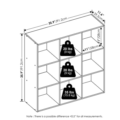 Furinno PELLI Closet Organizers and Storage, 9-Cube Closet Organizer, Open Shelf Closet Storage