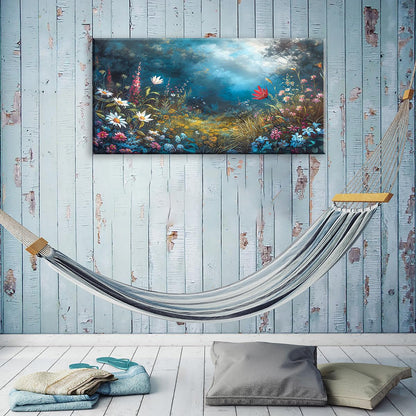 LASMOND Beautiful Colorful Grassland in Forest Landscape Wall Art Decor Artwork for Bedroom (30x60