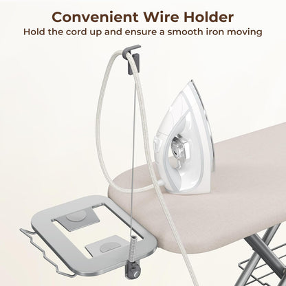 Yaheetech Ironing Board, Compact Iron Board with Cord Holder, Steam Iron Rest and Bottom Storage