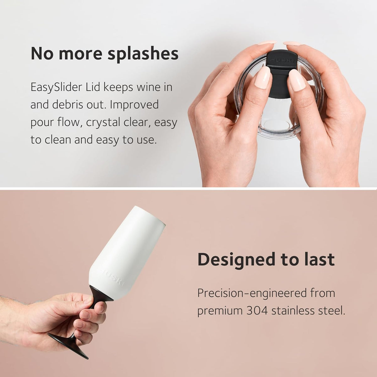 Huski Champagne Flute | NEW | Award-winning Design with Detachable Stem | Premium Stainless Steel