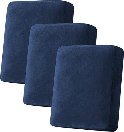 H.VERSAILTEX Velvet Stretch Couch Cushion Cover Plush Cushion Slipcover for Chair Loveseat Sofa
