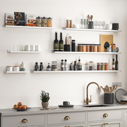 Heimlove Picture Ledge Shelf, Floating Shelves Set of 2, 48 Inches Picture Shelf for Wall with