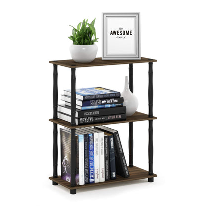 Furinno TURN-N-TUBE Storage Shelves, 3-Tier Book Shelf, Corner Shelf, Toolless Open Shelves, for