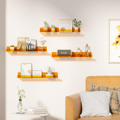 upsimples Acrylic Shelves for Wall Decor, 15" Display Shelf Perfume Organizer for Bathroom