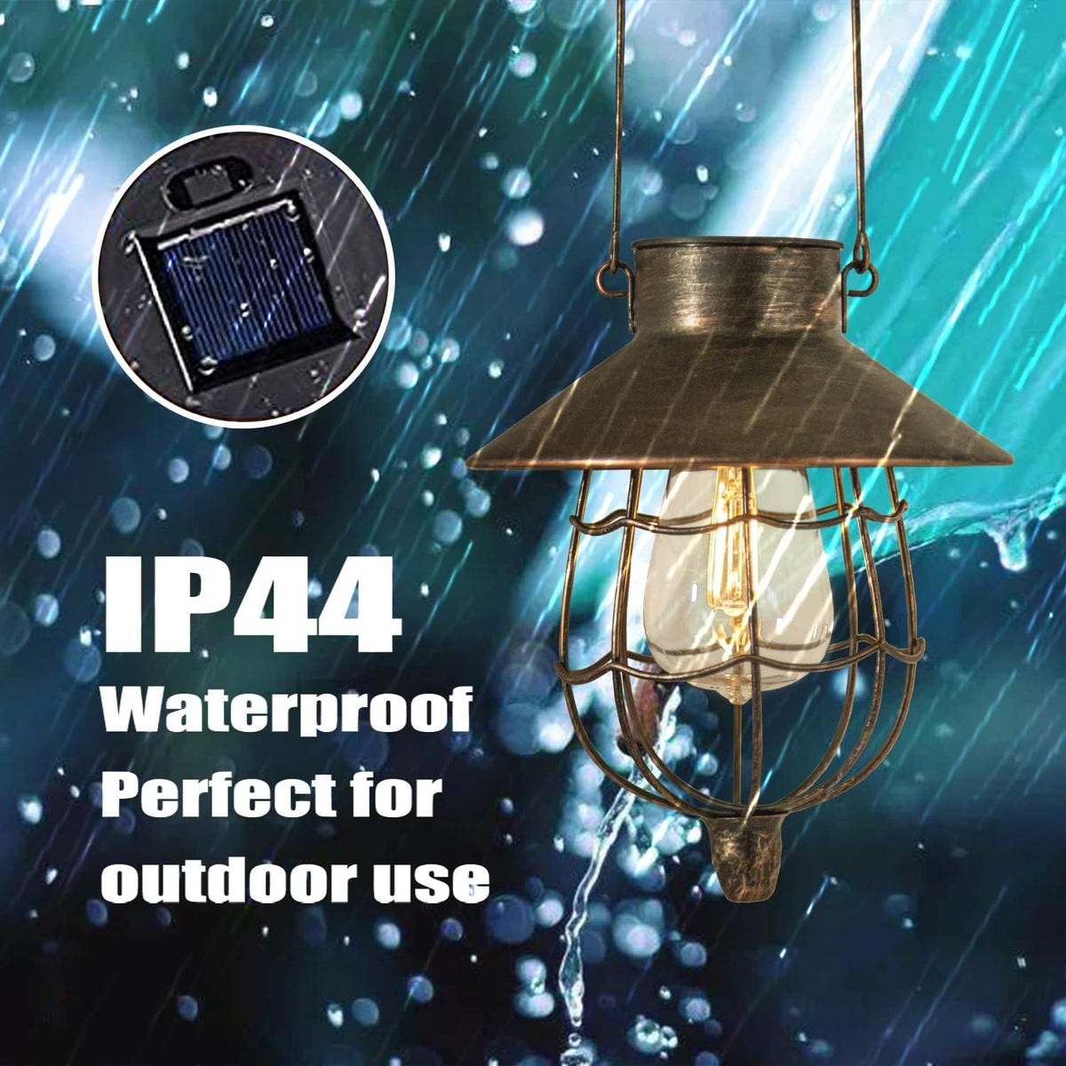 YAKii 6 Pack Solar Lantern Hanging Waterproof Outdoor Metal Solar Lamp with Warm White Light