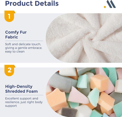 MAXYOYO Bean Bag Chair, Comfy Bean Bag Sofa with Back Support, Faux Fur Bean Bag Chair for Adults