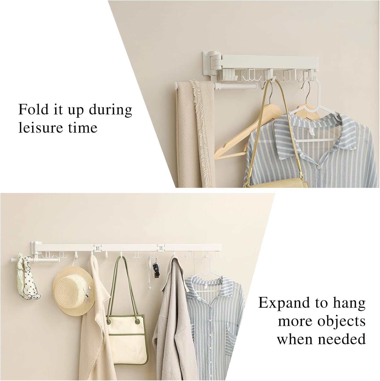Wall Mounted Clothes Drying Rack,Drying Rack Clothing Wall Mount with Foldable