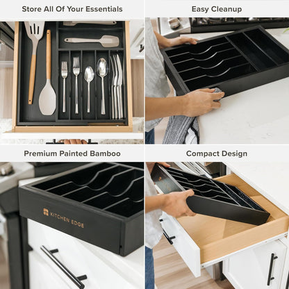 Premium Silverware, Flatware and Utensil Organizer for Kitchen Drawers, Food-Safe Contract Grade
