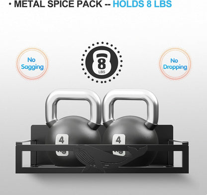 Magnetic Spice Rack for Refrigerator, 4-Pack Metal Seasoning Organizer for Kitchen Storage