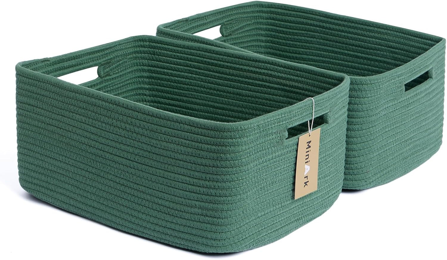 Large Storage Baskets for Shelves, Closet Organizers Bins for Clothes Blanket Towels, Baby Nursery