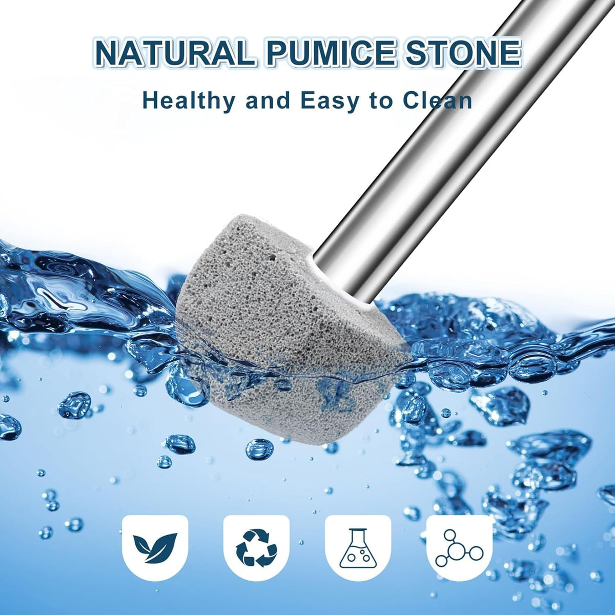 Pumice Stone Toilet Bowl Cleaner,16.7Inch Toilet Pumice Stone with Handle Cleans Hard Water Ring