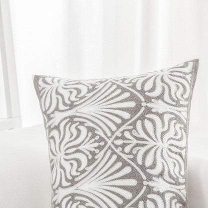 HWY 50 Grey Gray Decorative Lumbar Pillow Cover Rectangle 12x20 Inch (1 Piece), Embroidered Cotton