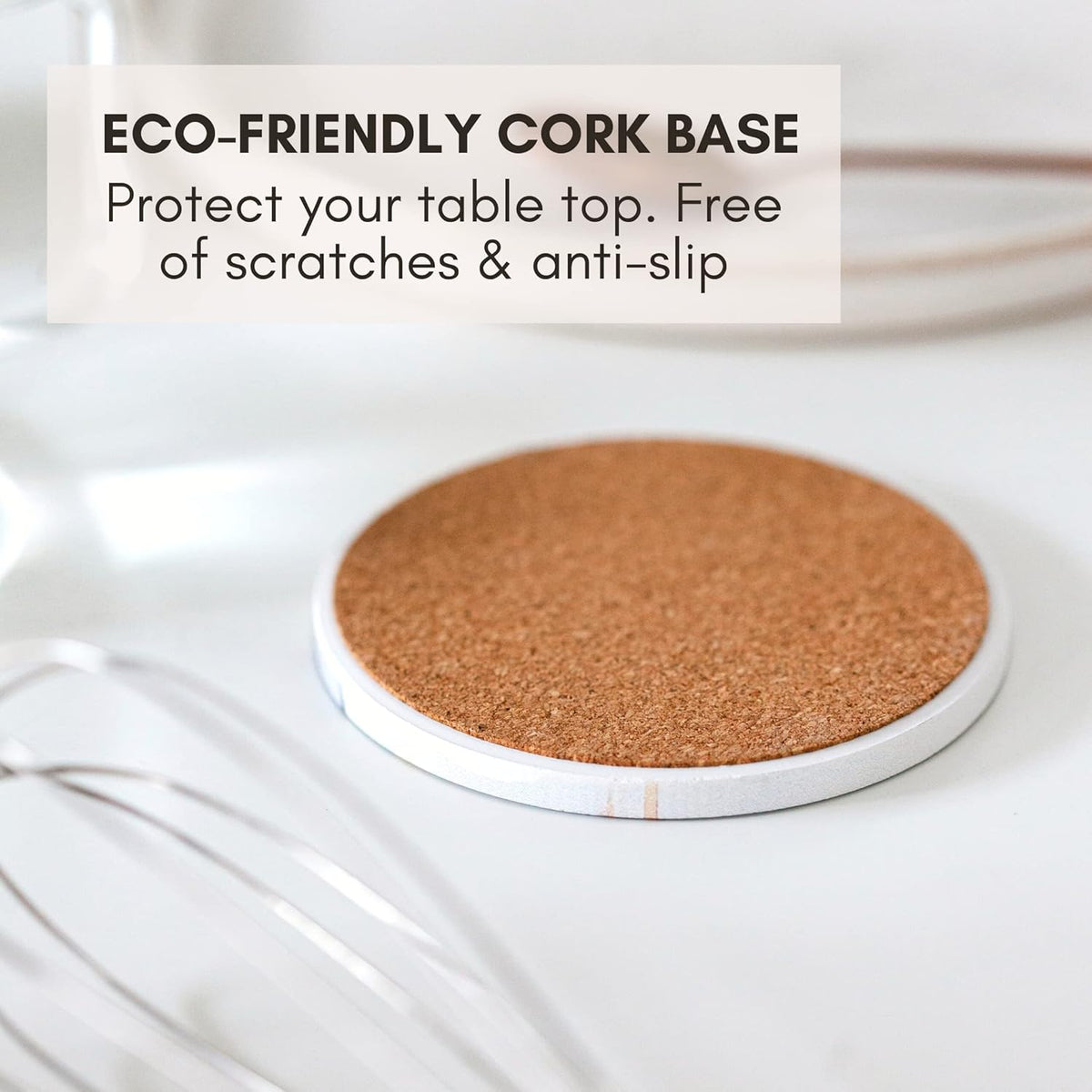 Terrazzo Drink Absorbent Coasters with Holder Set of 6, Ceramic Coaster for Drinks, Coffee Table