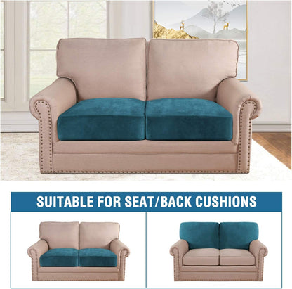 H.VERSAILTEX Velvet Stretch Couch Cushion Cover Plush Cushion Slipcover for Chair Loveseat Sofa