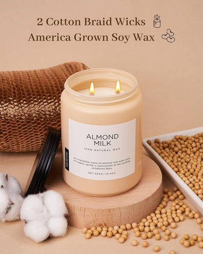 M&SENSE Creamy Vanilla Scented Candles for Home, 19.4oz 110 Hours Long Lasting Non Toxic Natural