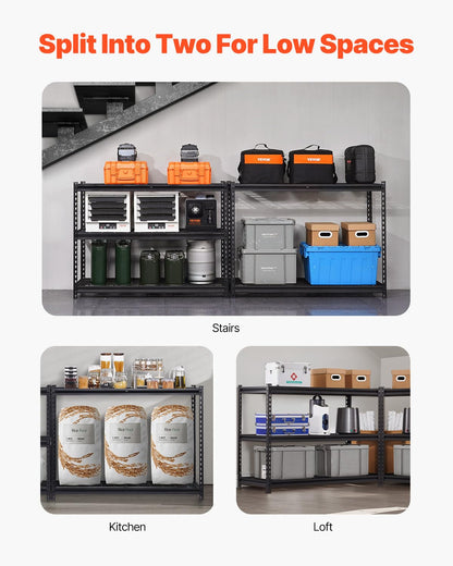 VEVOR Storage Shelves, 3000 lbs, 5 Tier Heavy Duty Garage Shelving, 20" D x 48" W x 72" H