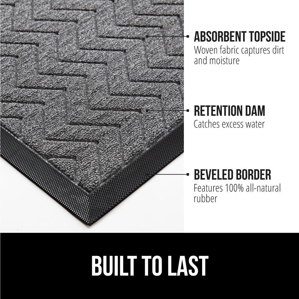 GORILLA GRIP All-Season WeatherMax Doormat, 72x24, Durable Natural Rubber, Stain and Fade