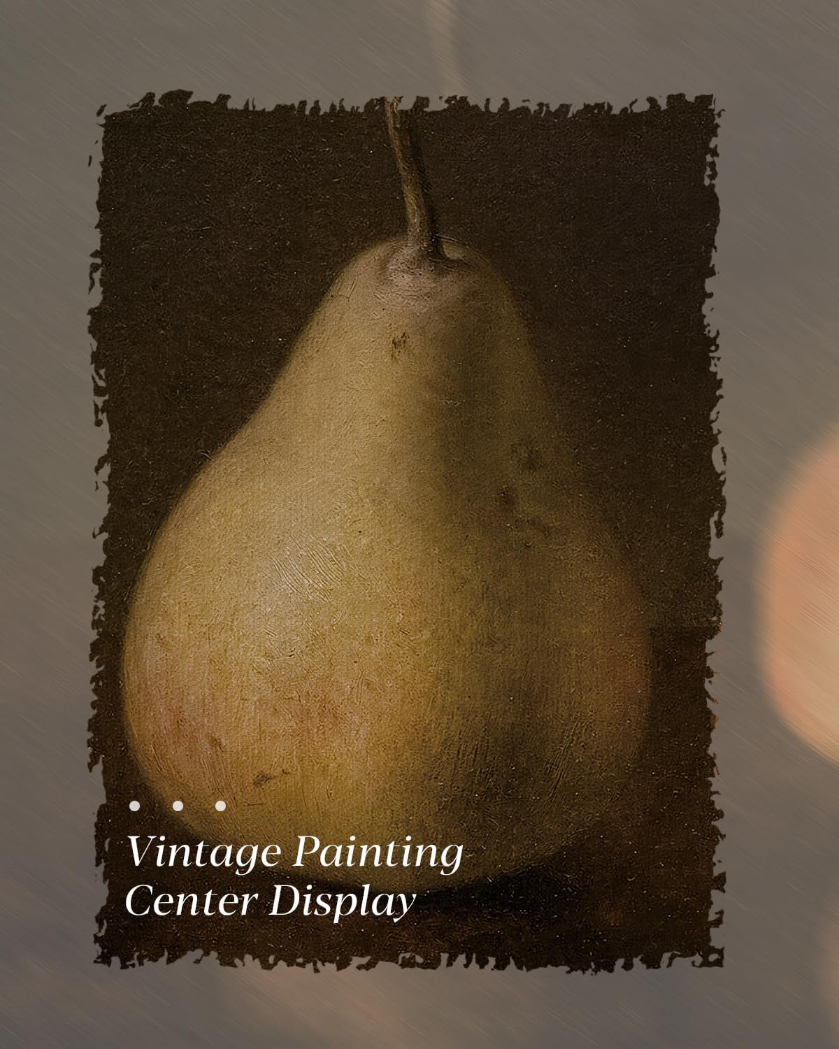 HUARCEY Gold Framed Vintage Wall Art for Living Room, Pear Fruits Painting Prints Shelf Decor for