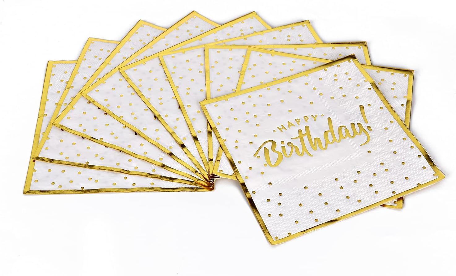 Gatherfun Birthday Party Supplies Napkins Disposable Paper Napkins with Gold Stamping for Adults