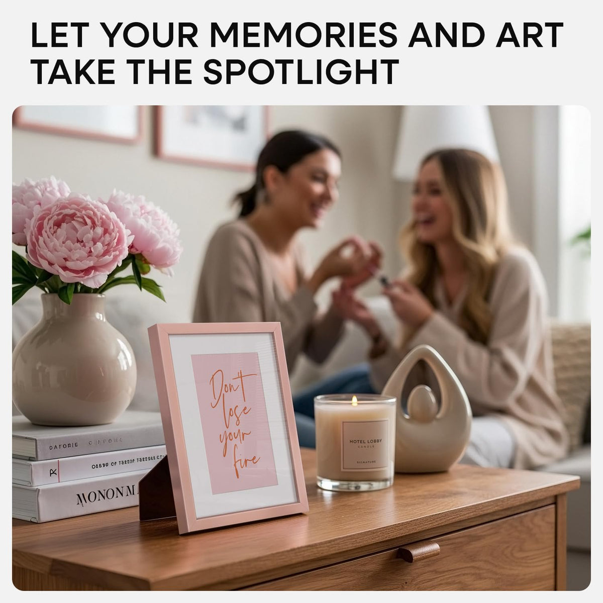 Homeforia Rose Gold 4x6 Picture Frame, High End Metal 4 x 6 Frames with Mat 3 x 5 for Print, 4by6