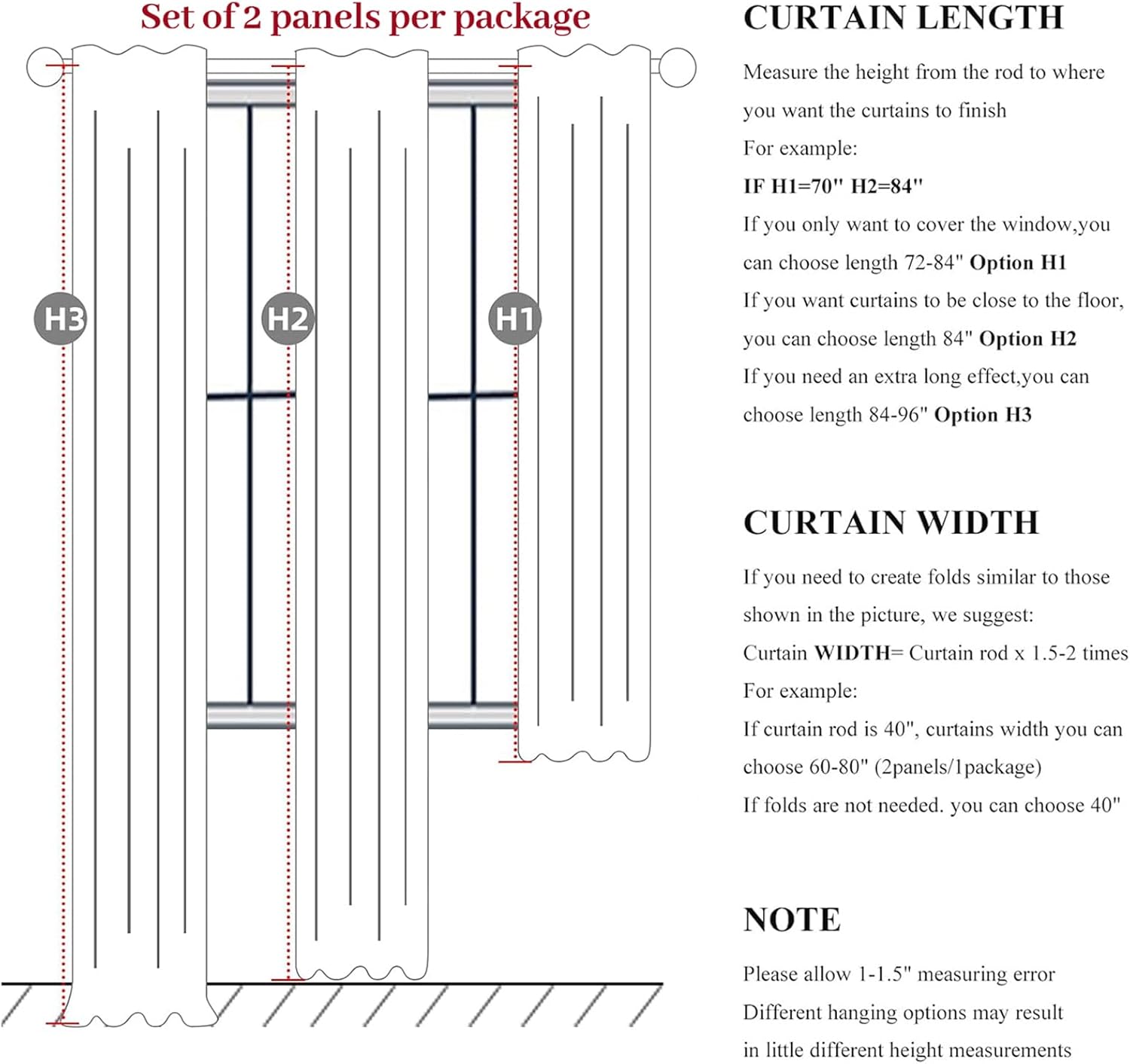 Warm Cream Extra Long Pleated Black Out Curtains 105 Inches Long for Living Room, Natural Linen
