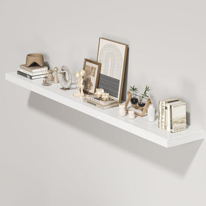 Floating Shelves for Wall, 72"W x 9.3"D x 1.5"H, Long Wooden Wall Mounted Display Shelves with