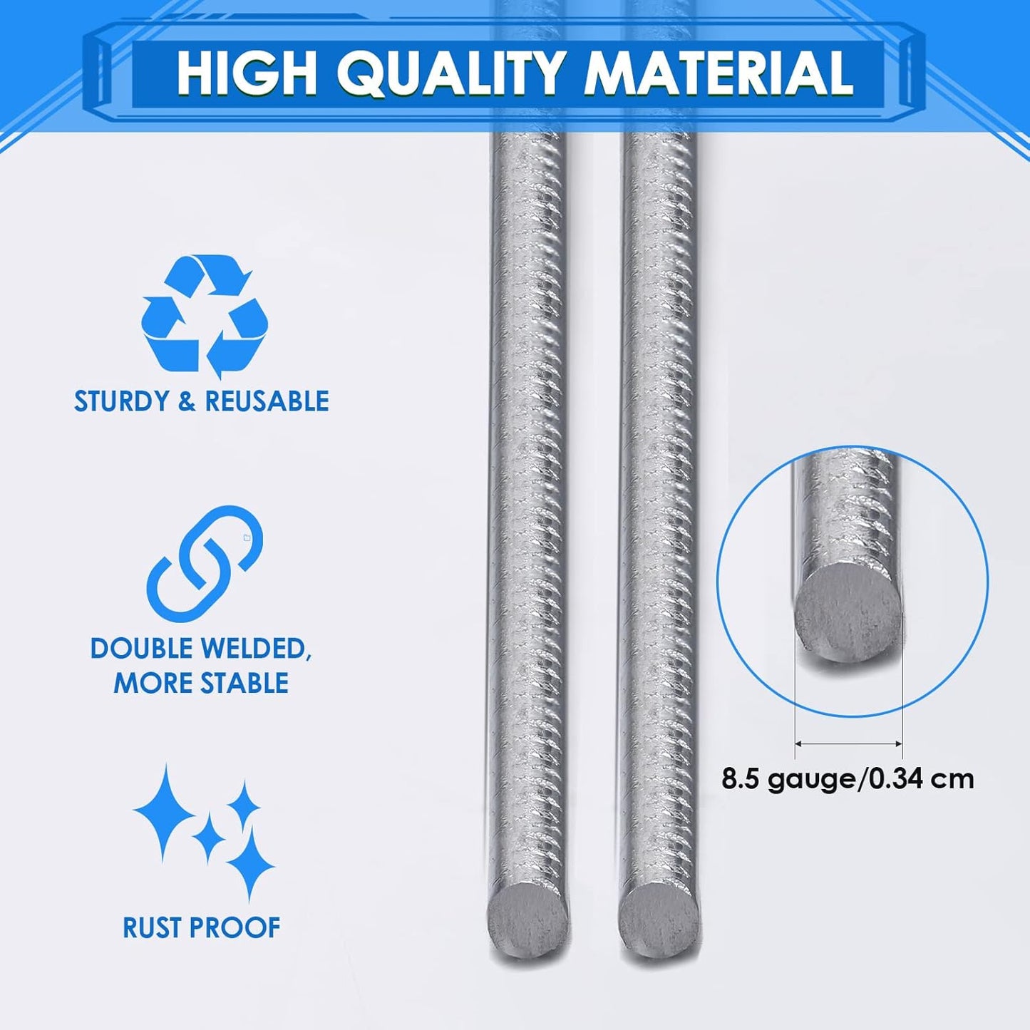 60 Pcs H Stakes for Yard Signs 30'' x 10'' Metal Heavy Duty H Frame Wire Stakes Weatherproof Metal