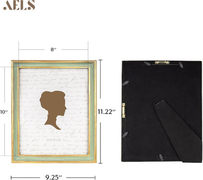 AELS 8x10 Inch Vintage Picture Frame, Elegant Antique Photo Frames with Glass Front, Photo Display