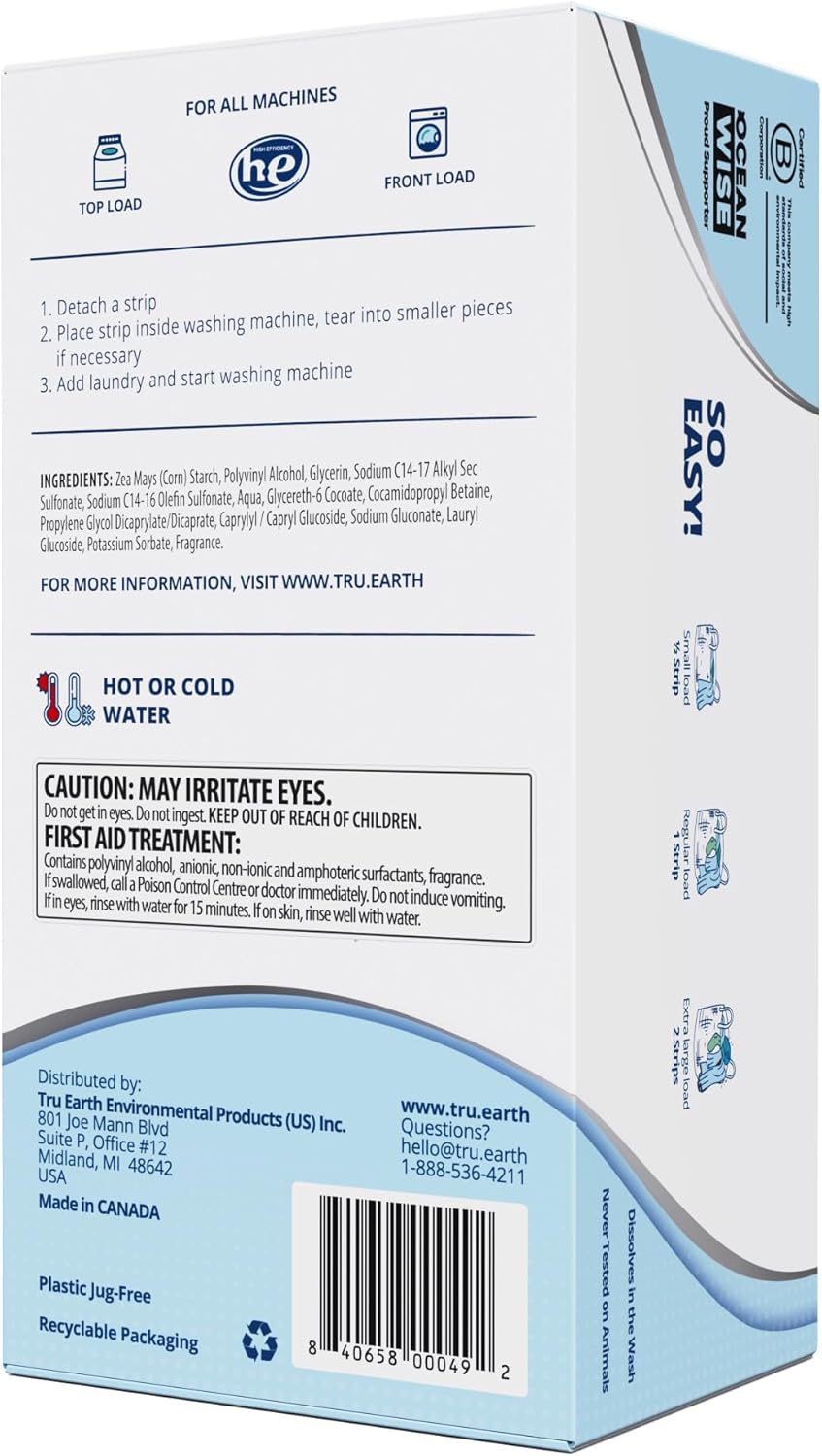 Tru Earth Platinum - Heavy Duty Laundry Detergent Sheets - Up to 768 Loads (384 Count, Fresh Linen