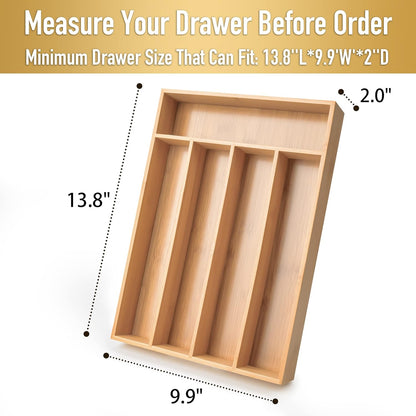 Silverware Organizer Kitchen Drawer Organizer Utensil Organizer Bamboo Silverware Holder Cutlery