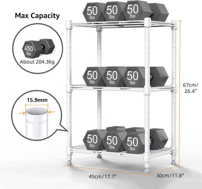 450 lbs Wire Storage Shelving 3-Tier Utility Shelving Unit Steel Organizer Wire Rack for