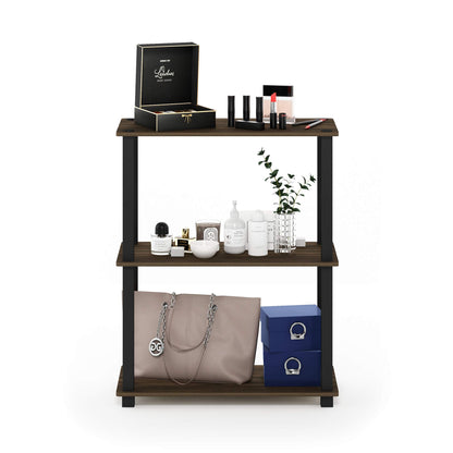 Furinno TURN-S-TUBE Storage Shelves, 3-Tier Book Shelf, Corner Shelf, Toolless Open Shelves, for
