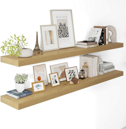 12 Inch Deep Floating Shelves 55 inch Long, 55 x 12 Wide Wall Shelves with Invisible Brackets