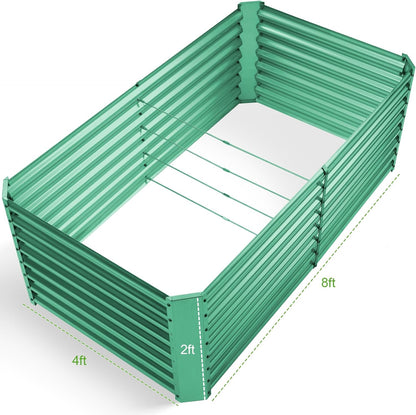 Land Guard 8×4×2 ft Galvanized Raised Garden Bed Kit, Galvanized Planter Raised Garden Boxes