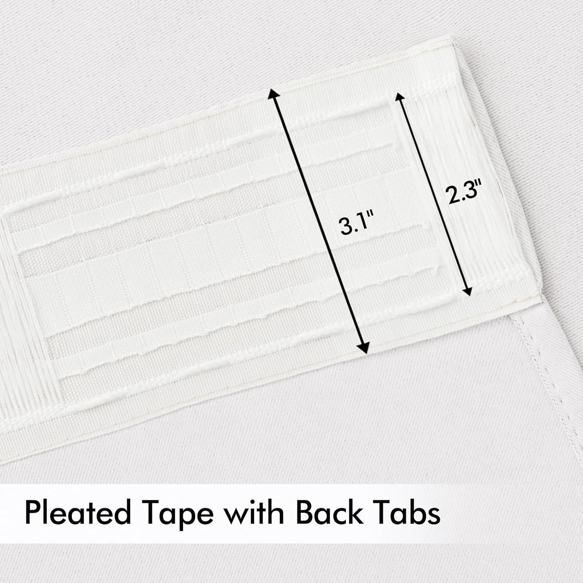 MIULEE Pure White Back Tab Blackout Curtains 90 Inches Long 2 Panels Set for Living Room Bedroom
