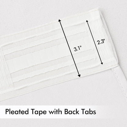 MIULEE Pure White Back Tab Blackout Curtains 90 Inches Long 2 Panels Set for Living Room Bedroom