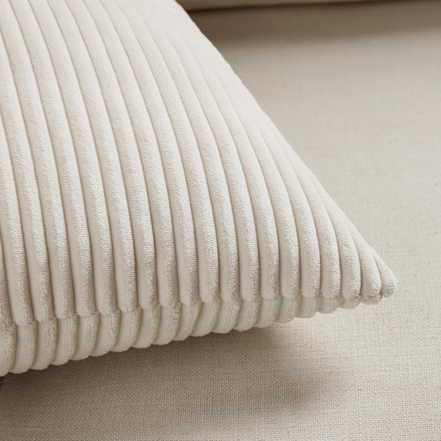 Fancy Homi 2 Packs Cream Lumbar Decorative Throw Pillow Covers 16x32 Inch for Living Room Couch Bed