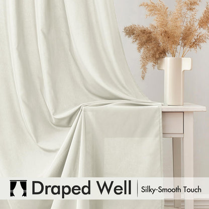 MIULEE Ivory Privacy Sheer Curtains That Let Light in 96 Inches Long Non-See-Through Semi Sheer
