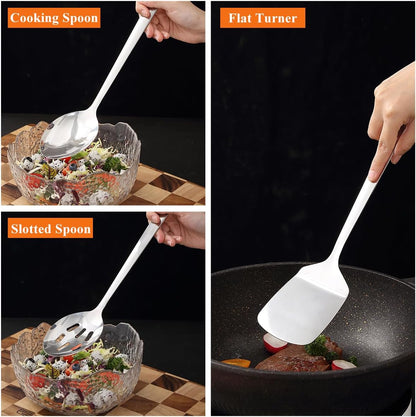 Homquen Stainless Steel Kitchen Utensils Set 4pcs, Cooking Utensils Set, Kitchen Tools Spatulas