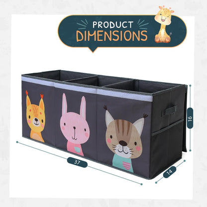 Extra Large Toy Storage Organizer with Lid - Sturdy, Collapsible Toy Chest Storage Box with Cute