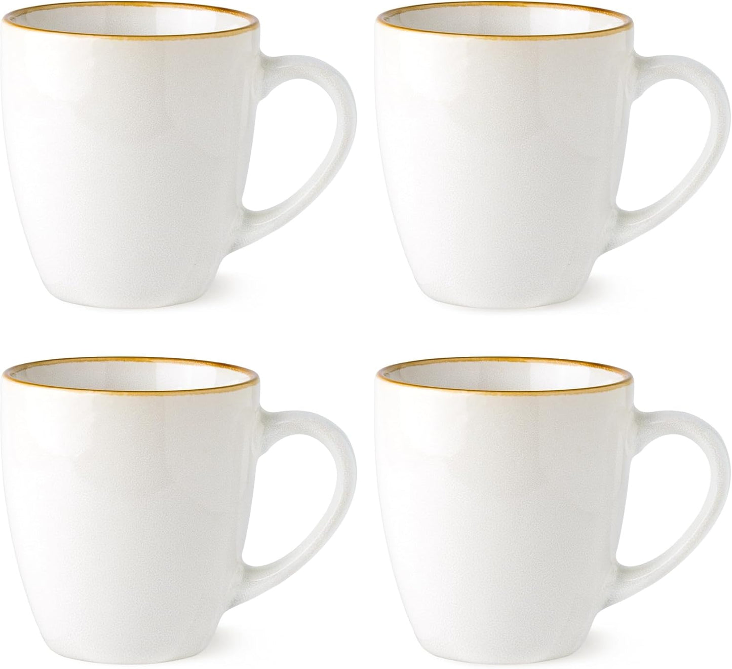 GBHOME Ceramic Coffee Mugs Set of 4, 12oz Stoneware Coffee Mugs Set For Dad Mom Women MEN, Light