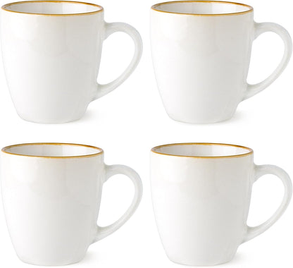 GBHOME Ceramic Coffee Mugs Set of 4, 12oz Stoneware Coffee Mugs Set For Dad Mom Women MEN, Light