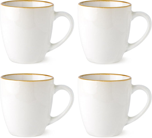 GBHOME Ceramic Coffee Mugs Set of 4, 12oz Stoneware Coffee Mugs Set For Dad Mom Women MEN, Light