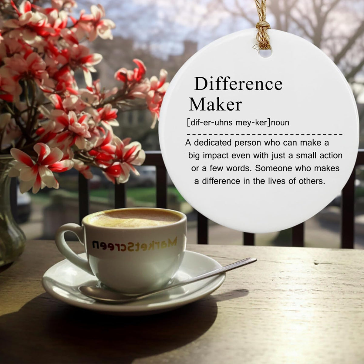 Ceramic Hanging Ornament - Difference Maker Gift, Difference Maker, Mentor Appreciation Gift
