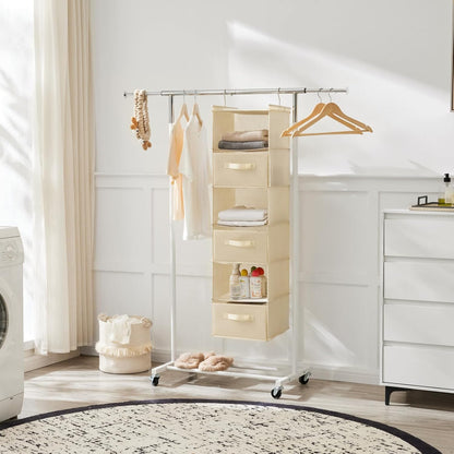 MAX Houser 6 Tier Shelf Hanging Closet Organizer, Closet Hanging Shelf with 2 Sturdy Hooks for