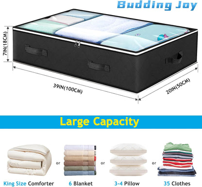 Budding Joy 90L Under Bed Storage Containers, Closet Organizers and Storage Bins, Foldable Underbed