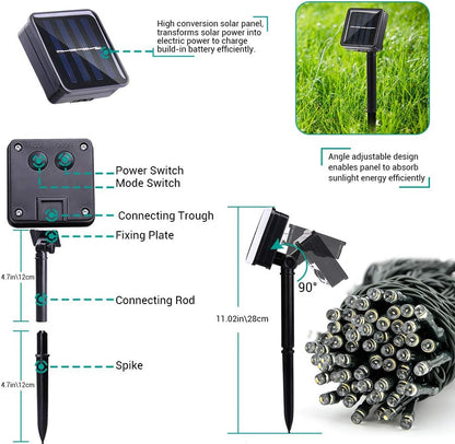 Joomer Solar Christmas Lights Outdoor, 4 Pack Total 156FT 400LED 8 Lighting Modes Solar String